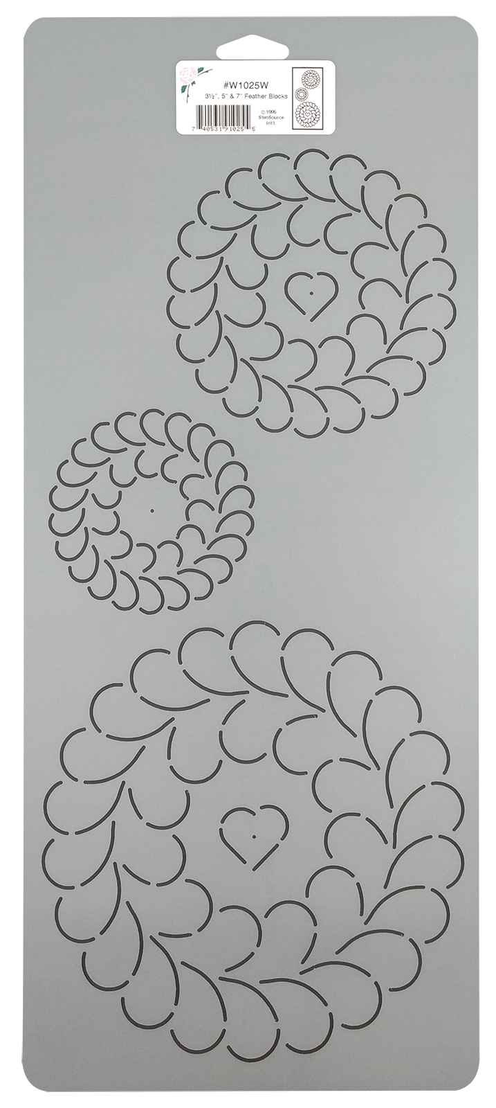 Feather Quilting Stencil Hand Quilt Circle Scallop Swirl Block Pattern Template