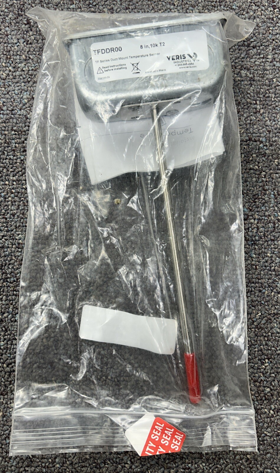VERIS TFDDR00 Duct Mount Temperature Sensor 8"