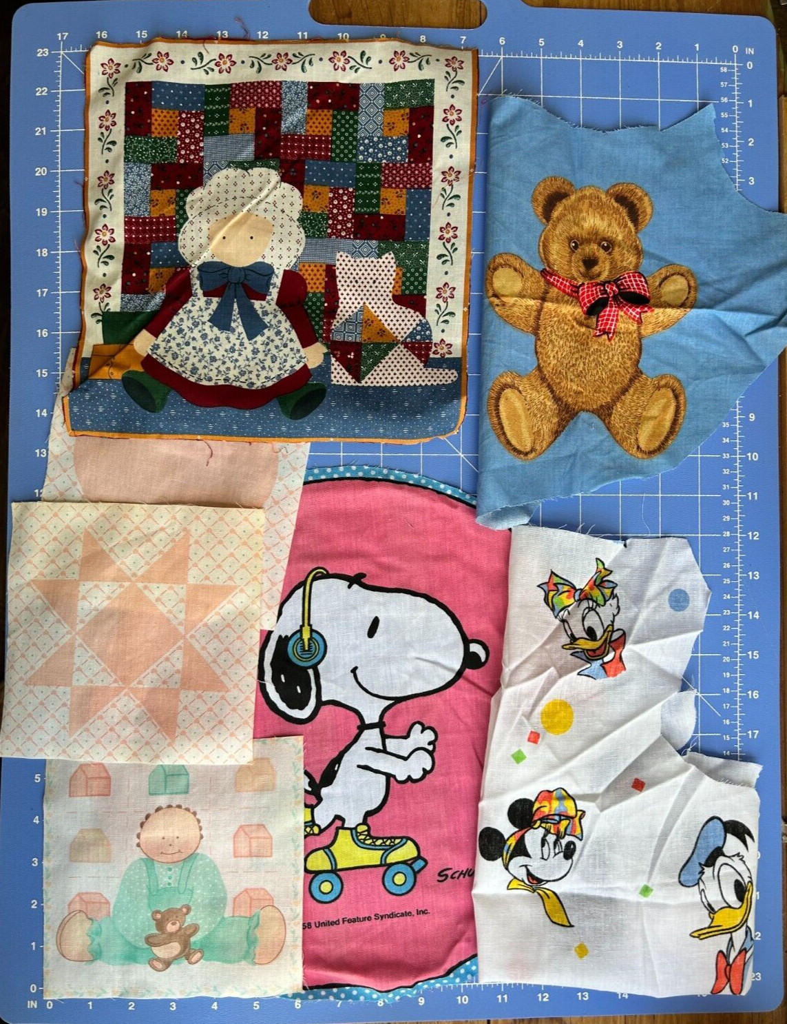 pre-cut fabric quilt applique Peanuts Snoopy bear Daffy Minnie Daisy