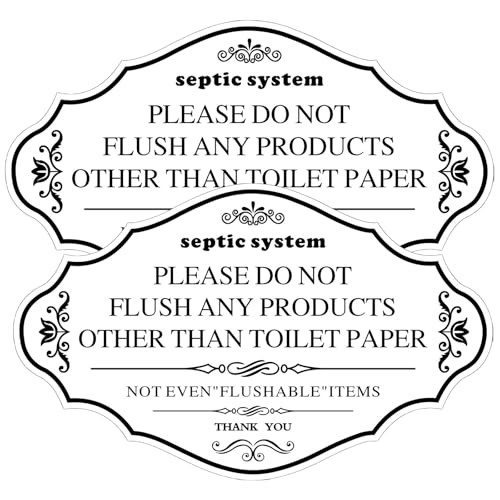 2Pcs Septic System Bathroom Sign, Do Not Flush Rules white-2pcs