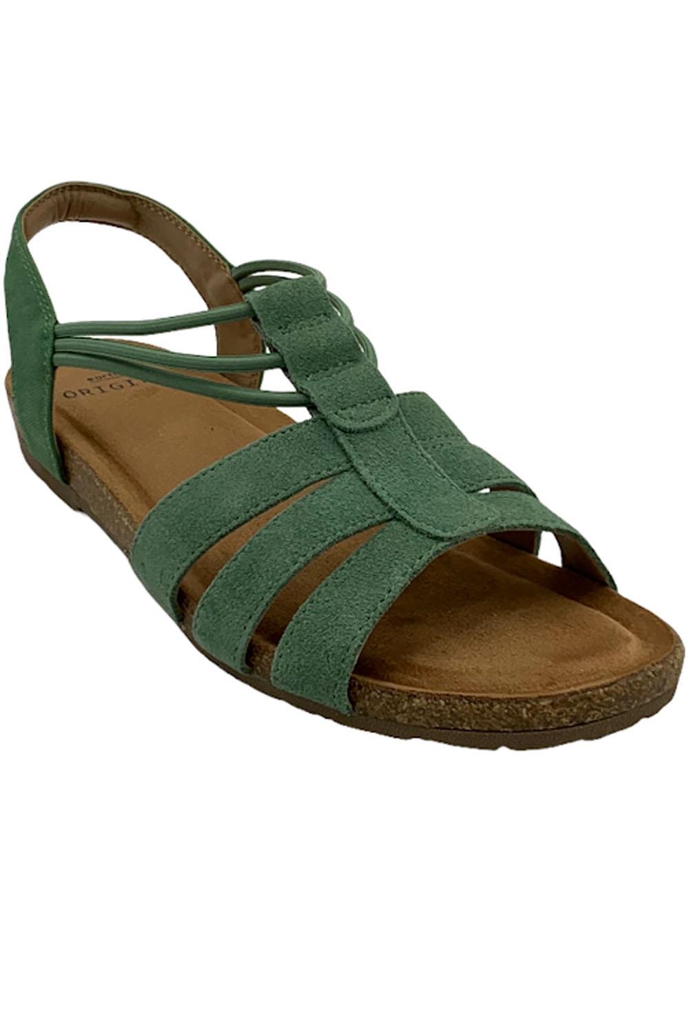 Earth Origins Leather Sling-Back Sandals Laney Dark Mint