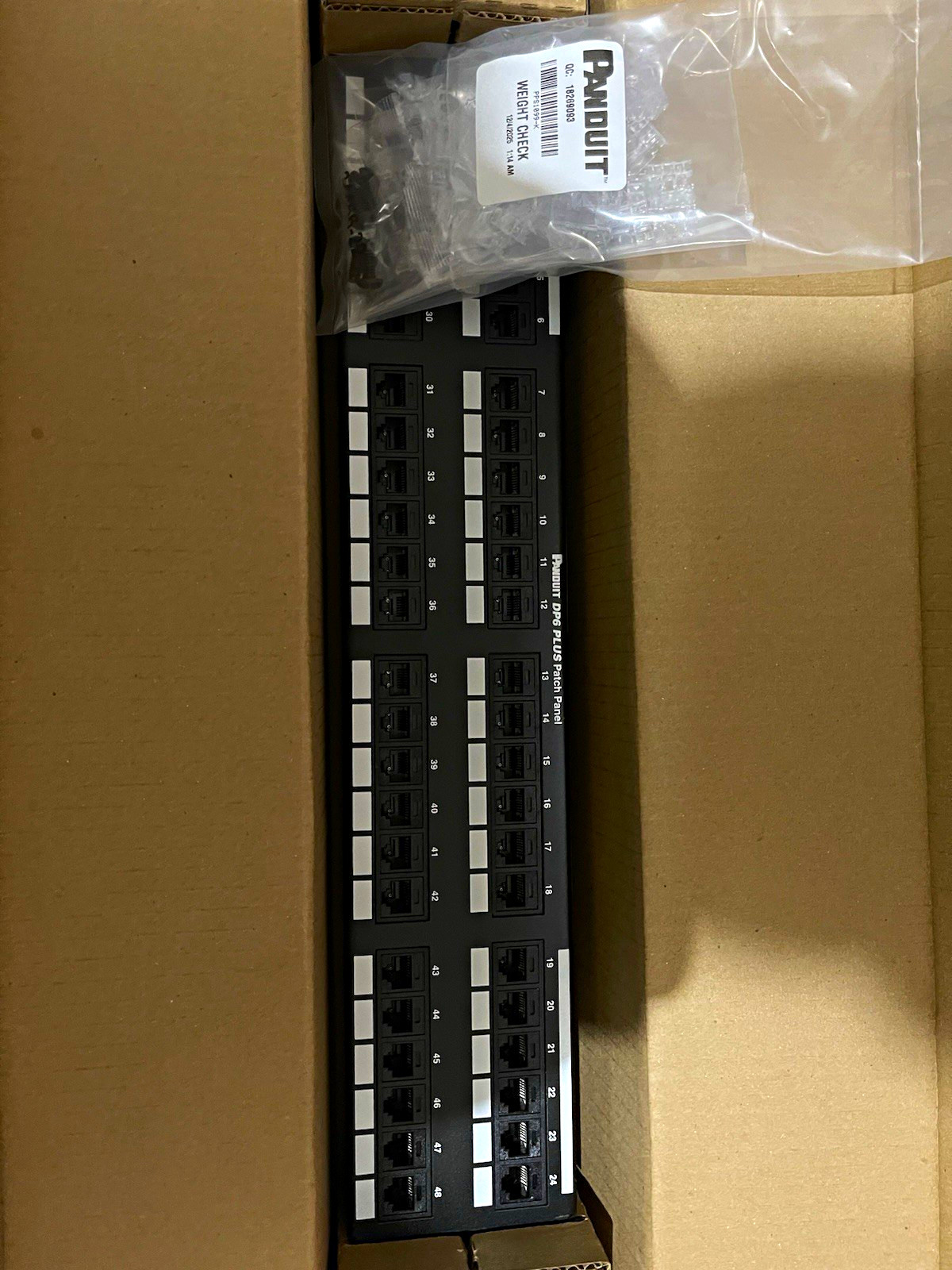 Panduit Pan-Net DP48688TGY Cat6 48-Port 2RU 19in Rackmount RJ45 Panel