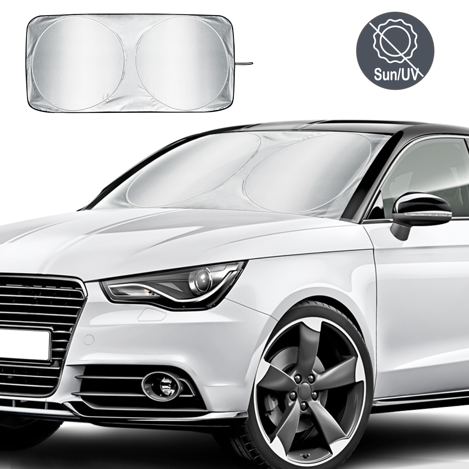 Juyioudy Car Front Windshield Foldable Sun Shade heat protective Shield Cover