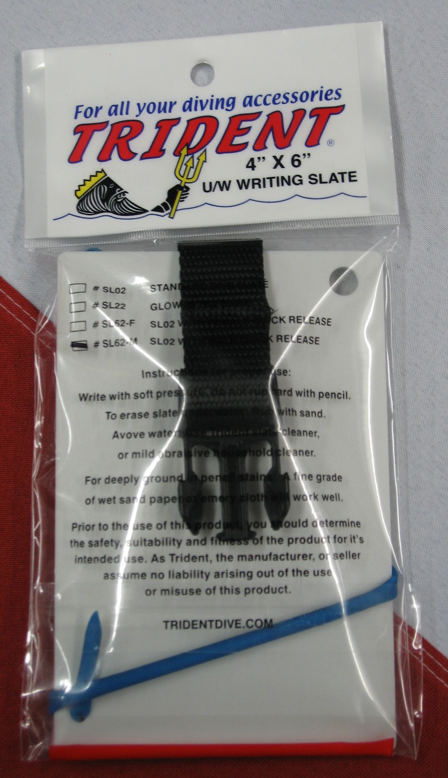 WHITE SLATE WITH MALE CLIP scuba diving equipment underwater writing SL62-M fun