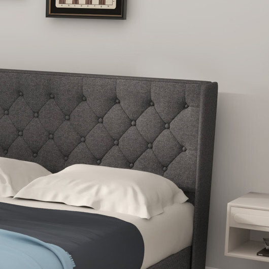 Twin/Full/Queen Size Upholstered Platform Bed with Button Tufted Headboard-Queen