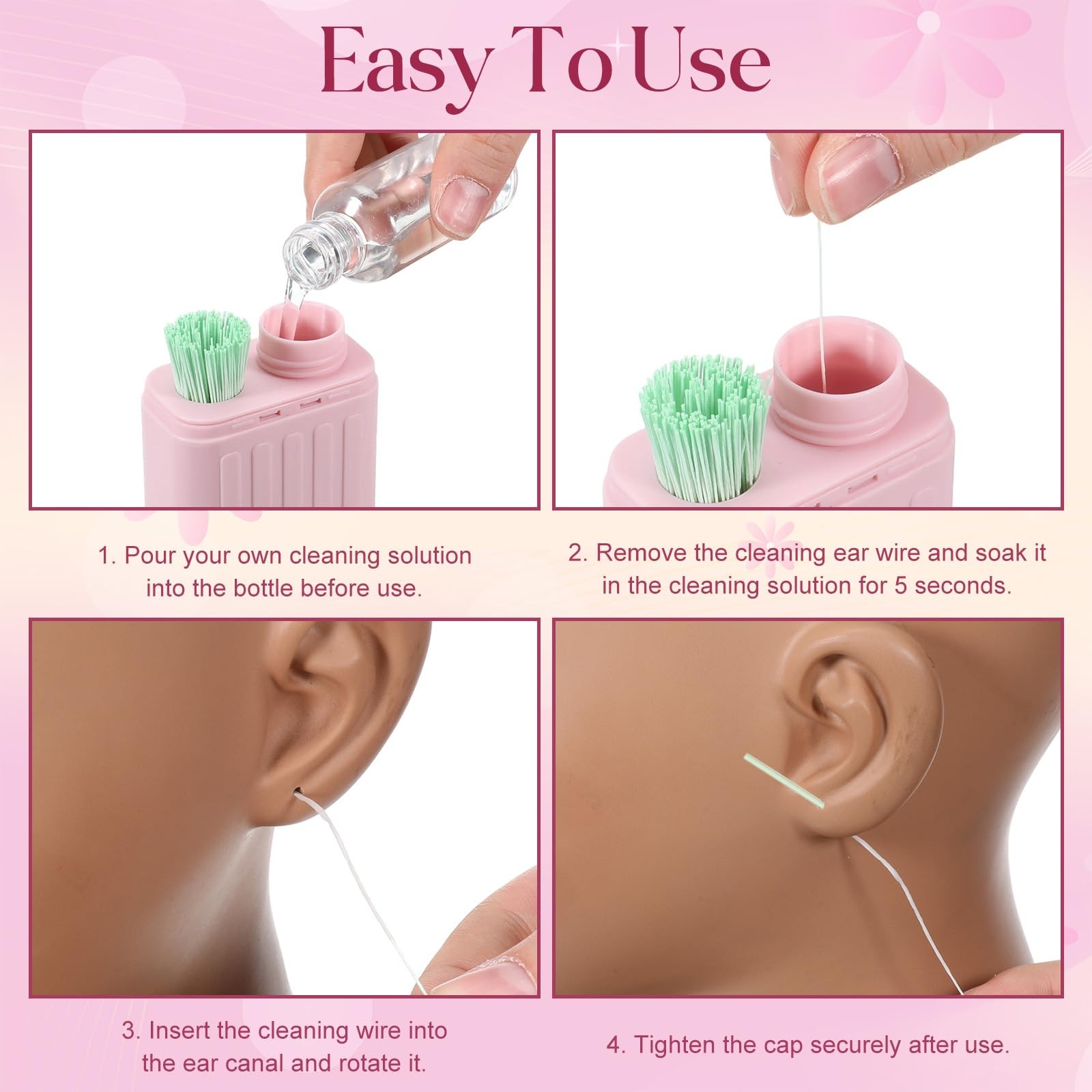 2PCS Piercing Cleaning Kit Contains 480PCS Disposable Ear Piercing Cleaning Flos