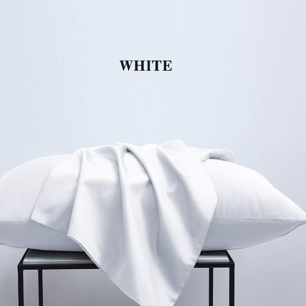 NTBAY King Pillowcase Set - 2 Pack Brushed Microfiber (20" x 36"), White