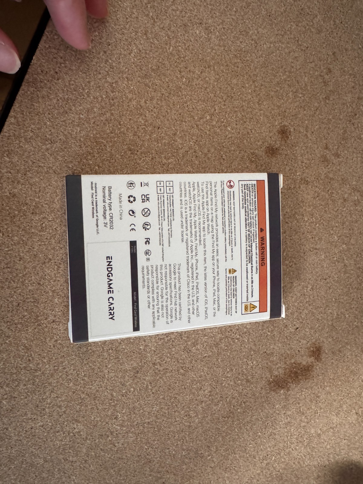 Thin Wallet Tracker Card, Find My or Google's Find Hub App, Dual System Both iOS