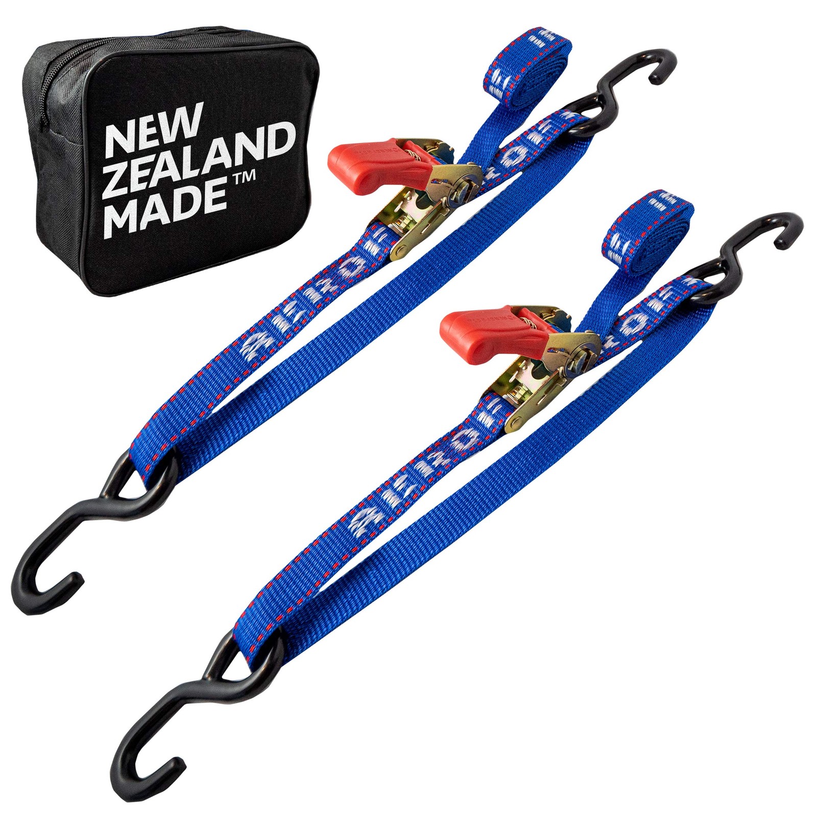 Heavy Duty Ratchet Boat Straps (Pack of 2) - 2,400lbs Break - 1" x 2.5' UV Tr...