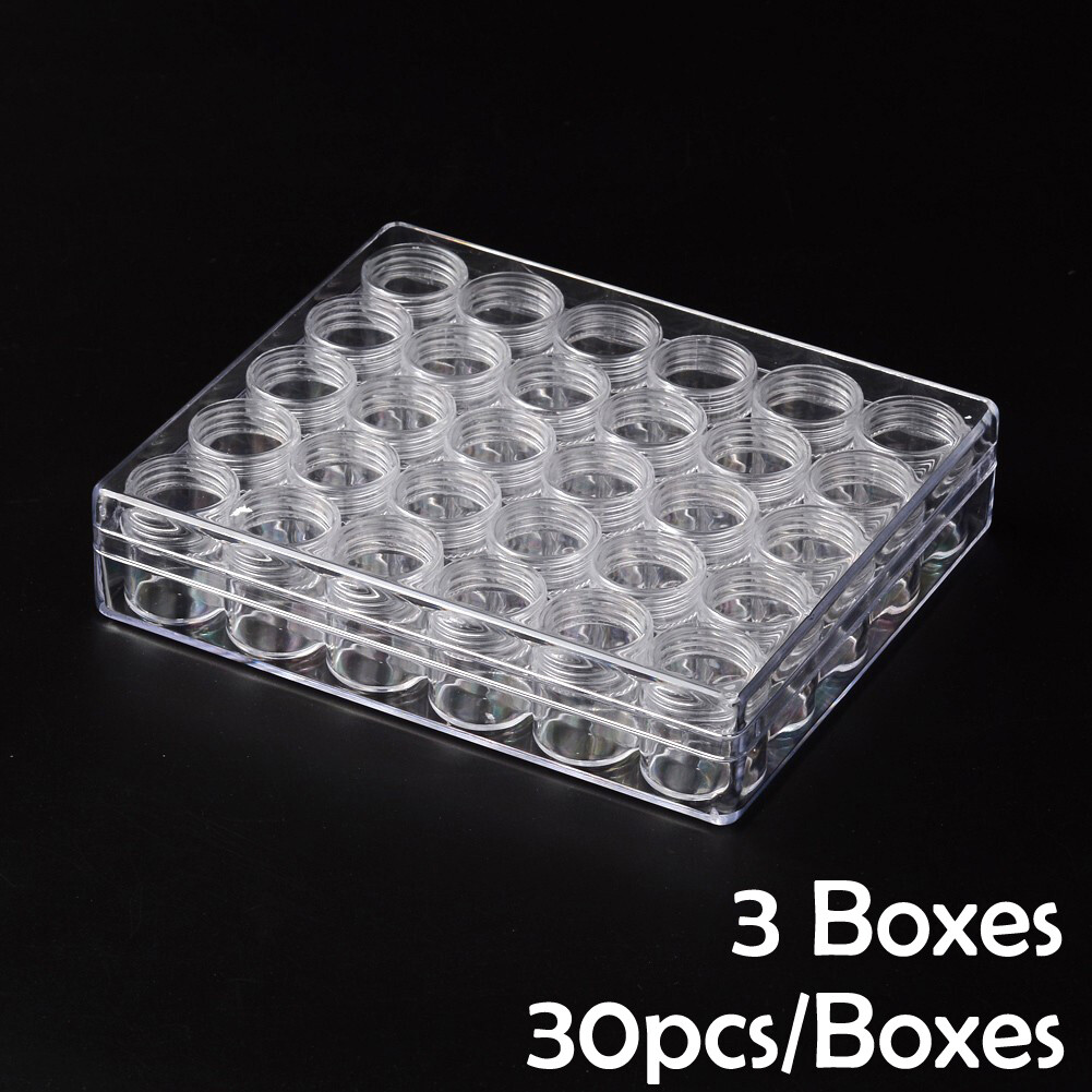 30grids/Box Plastic Jewelry Beads Containers Storage Organizer Jar 16x13.5cm