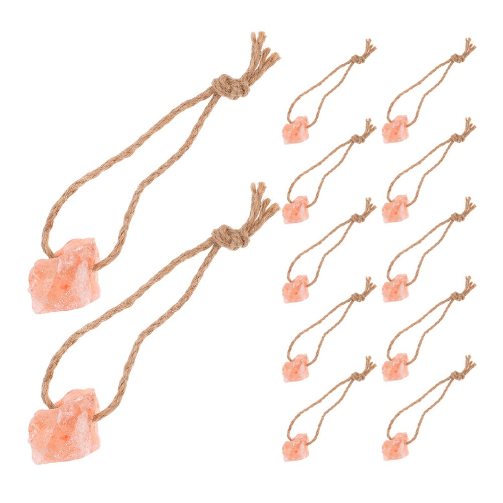 12pcs Natural Mineral Salt Blocks Livestock Salt Lick Chew Toys with Hanging