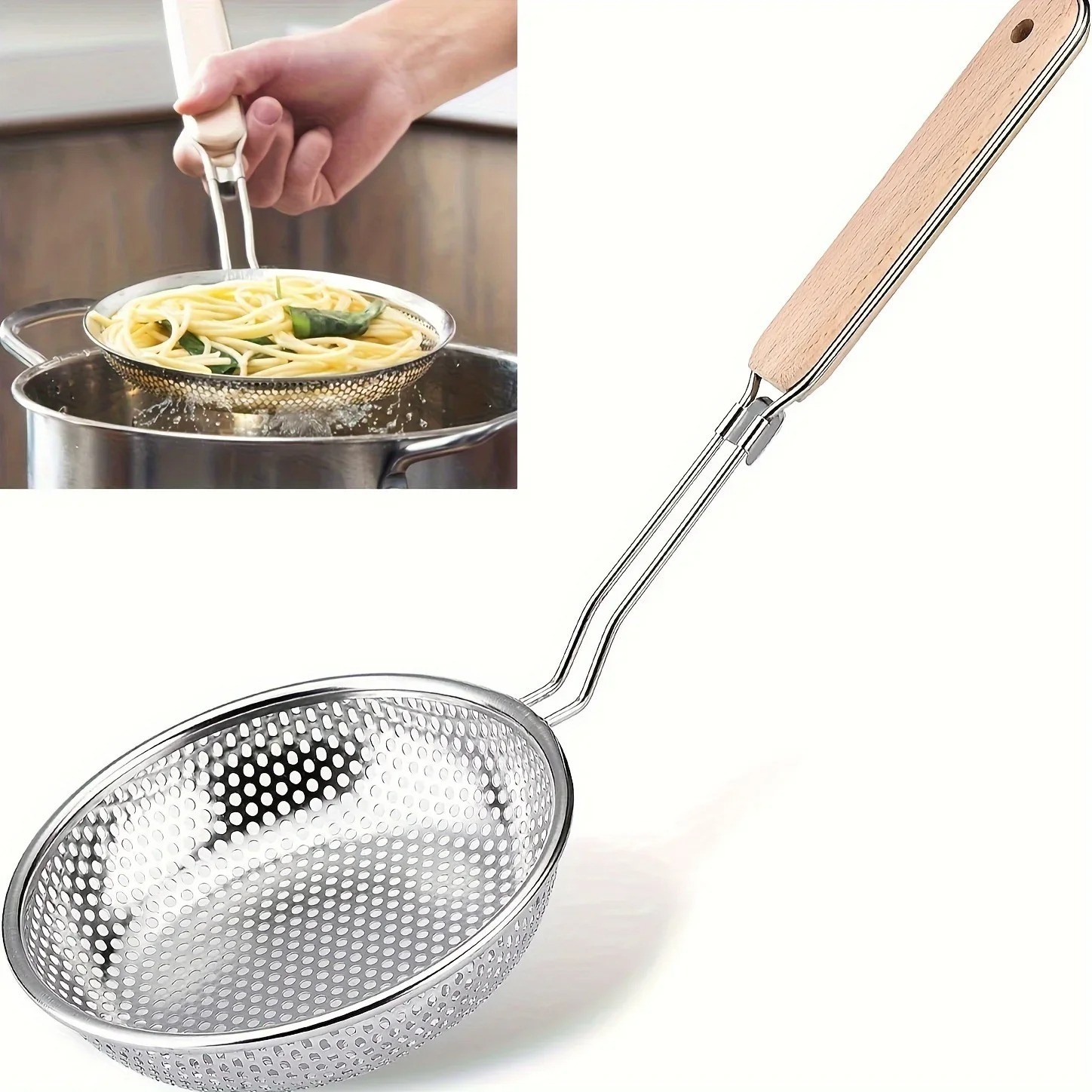 Stainless Steel Skimmer Strainer Spoon Kitchen Cooking Tool