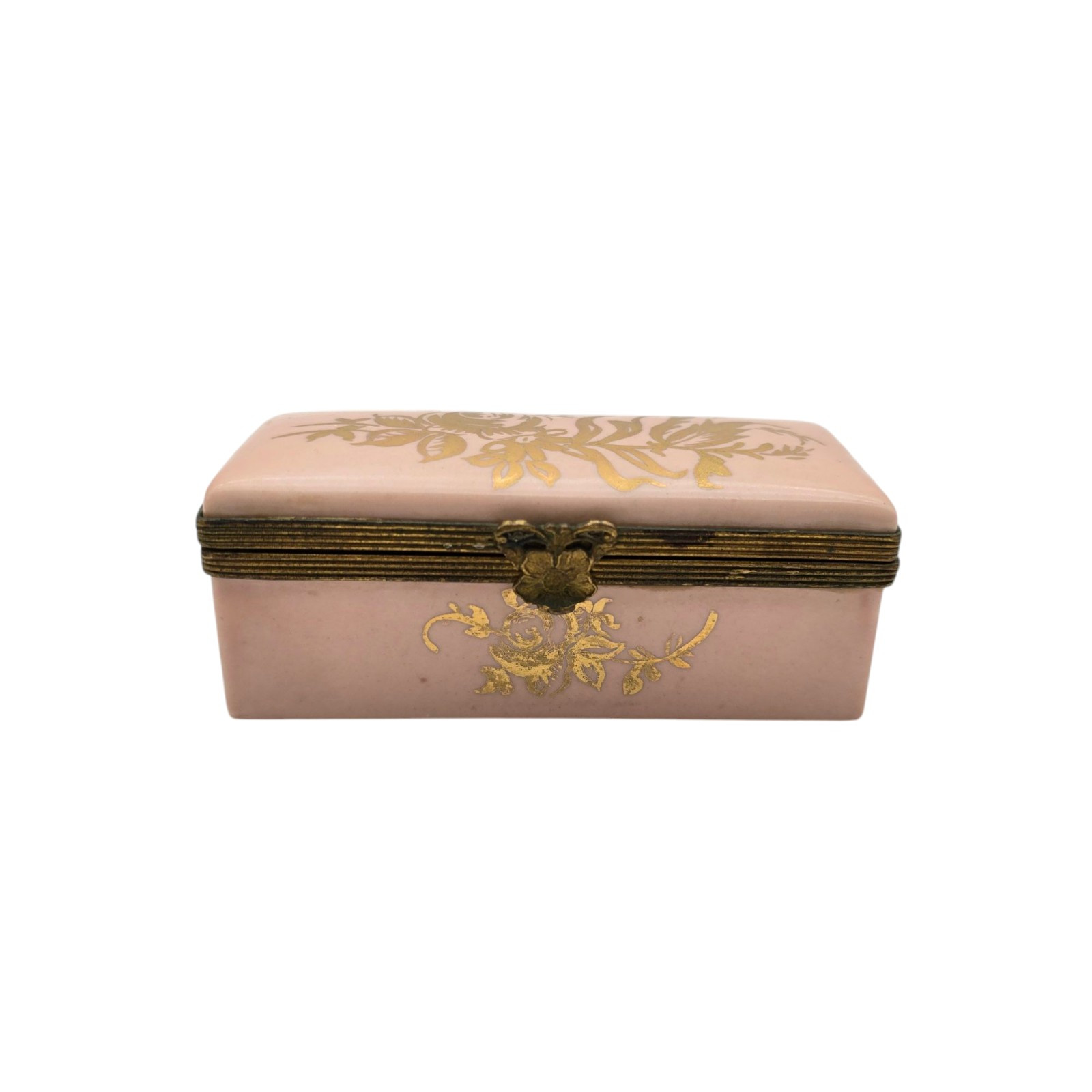 Orlik Porcelain Hand Painted  Stamped Trinket Pill Box Peint Main