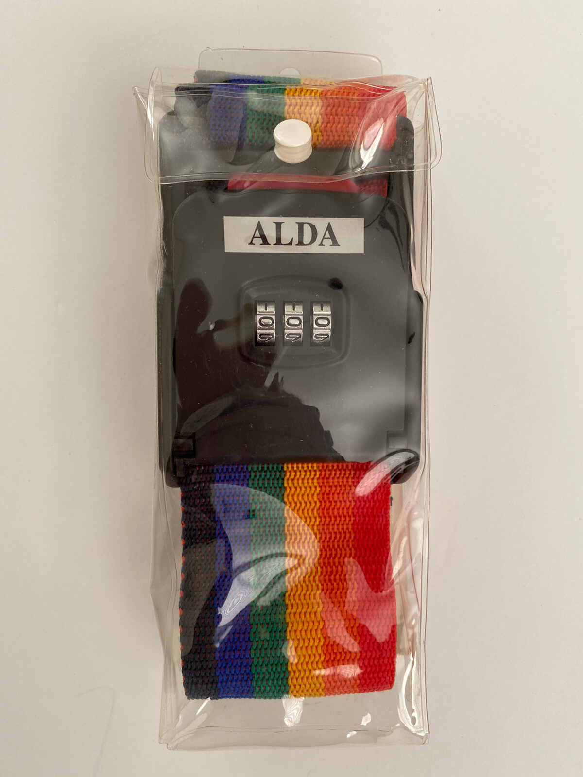 Alda Locking Luggage Strap Rainbow Stripe New In Package 3 Number Combo Lock