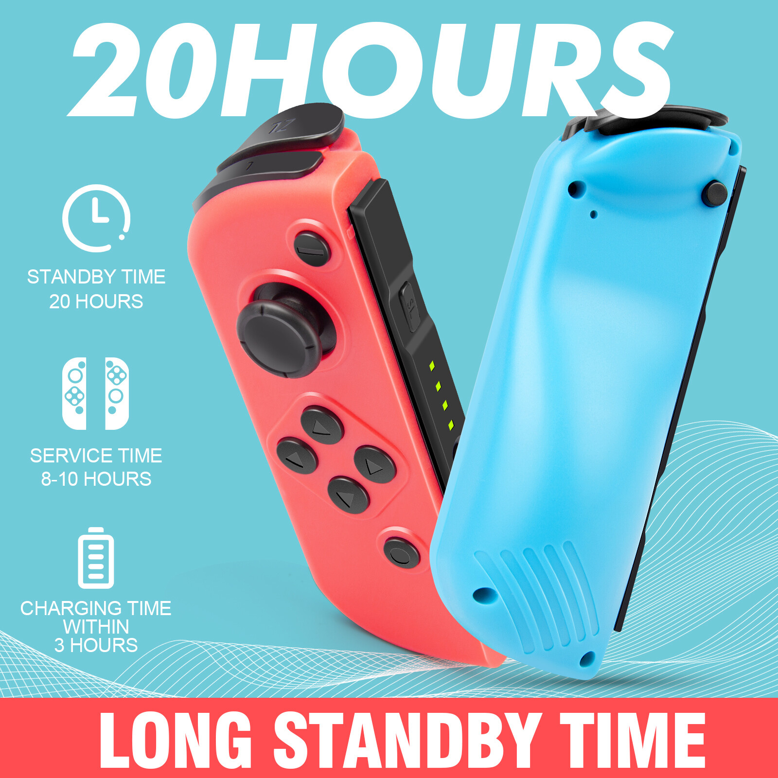Wireless Controller for Nintendo Switch Gamepad Adapter Power Supply