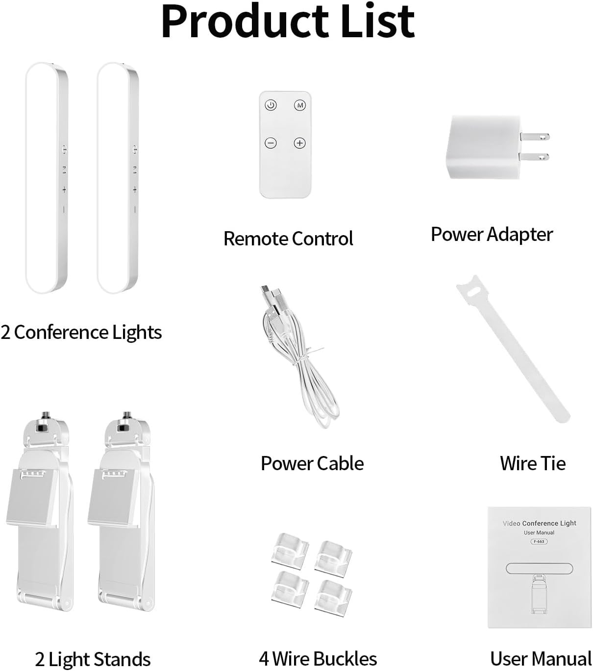 Dual-Lamp Video Conference Lighting, LED Streaming Light with Remote and Touch C