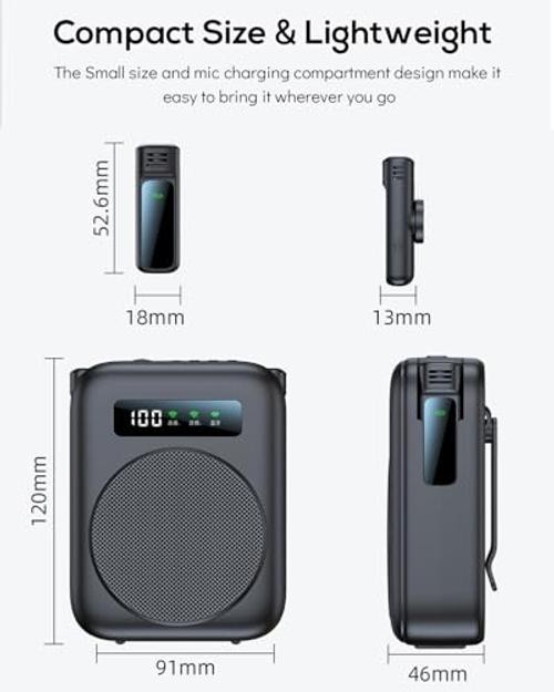 2025 New Upgraded Voice Amplifier Wireless Microphone, Portable Voice