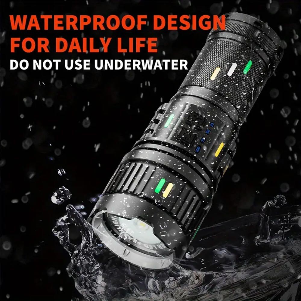 1500LM White Laser LED Flashlight Zoomable USB Rechargeable Torch Strong Light