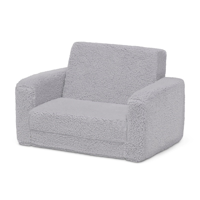 Convertible Kids Chair Lounger Sherpa Foam Sleeper 2-in-1 Toddler Furniture New