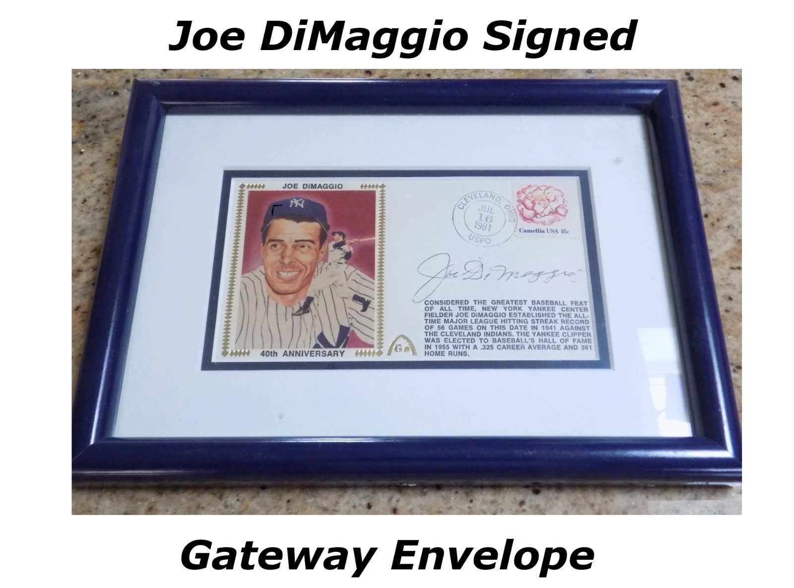 Joe DiMaggio Yankee Clipper Signed Gateway Envelope Yankees