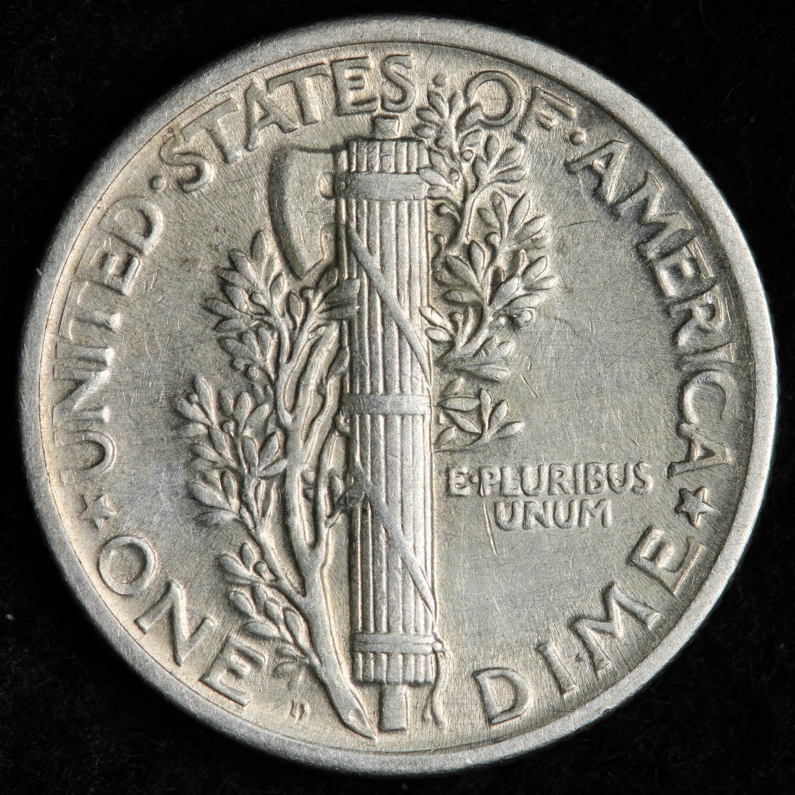 1925-D Mercury Silver Dime AU E285 ASCEK