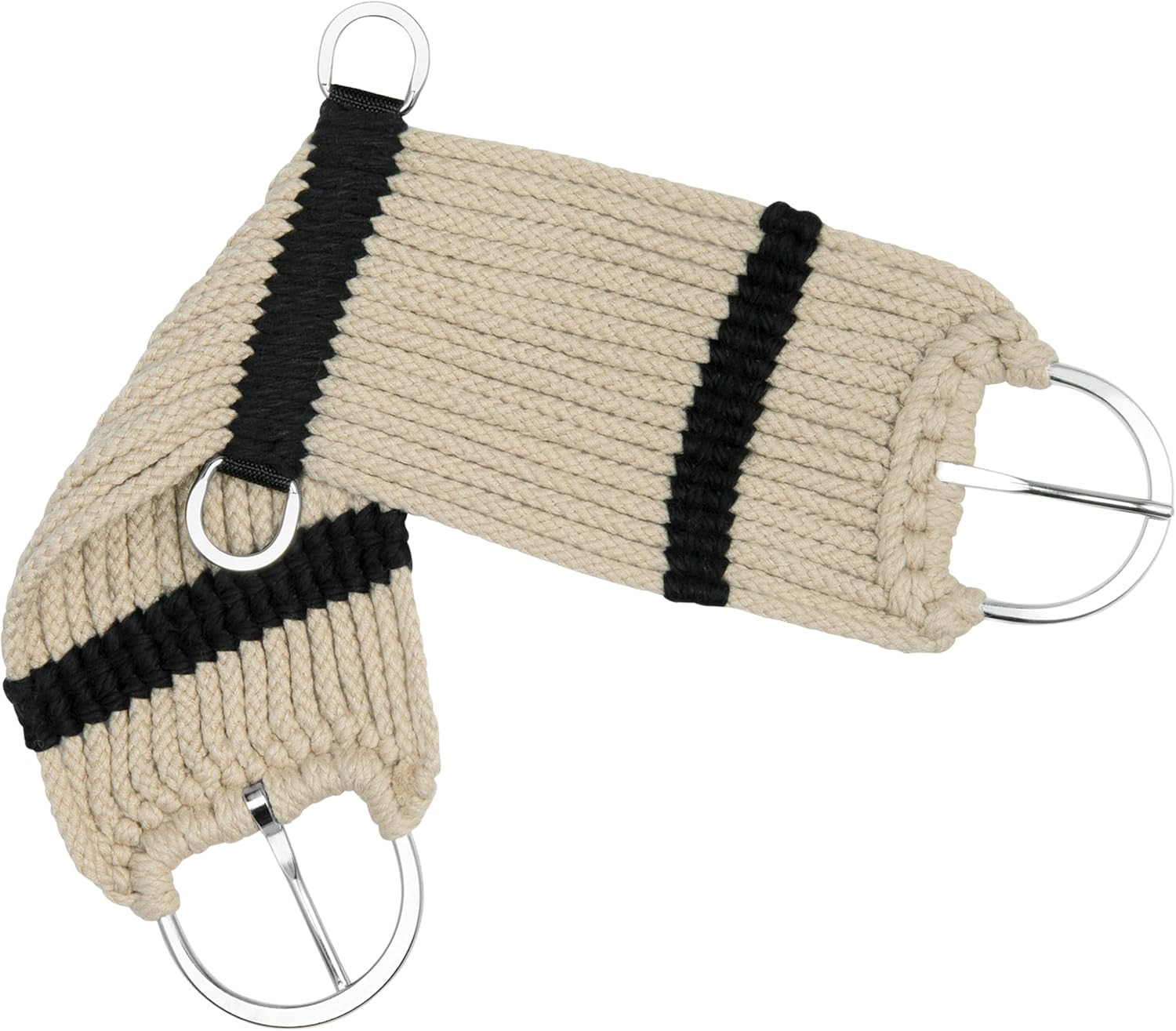 Rayon 17 Strand Horse Cinch, Anti-Slip Saddle Cinch Girth with Flat Buckle, West