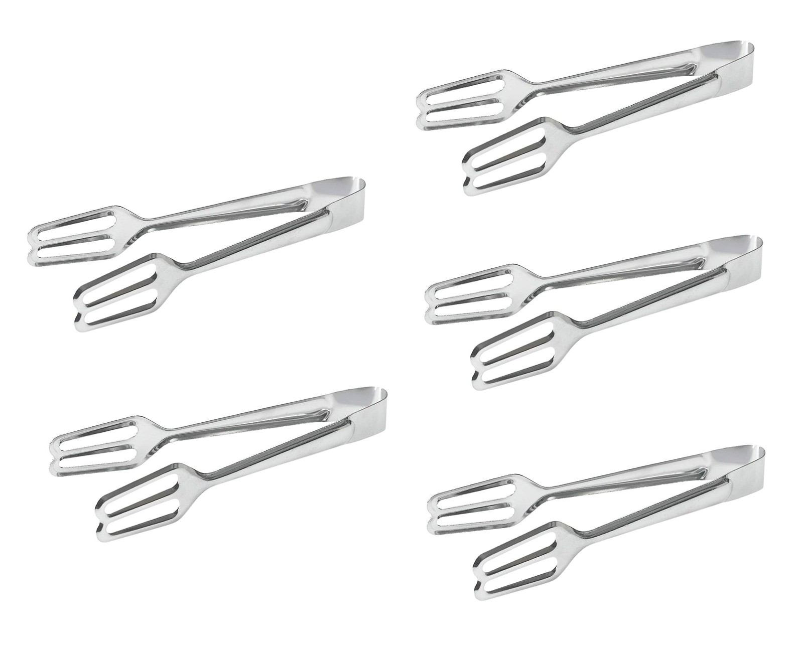 5PCS Stainless Steel Cooking Tongs Multi-Purpose Serving Utensils 7.7 Inch