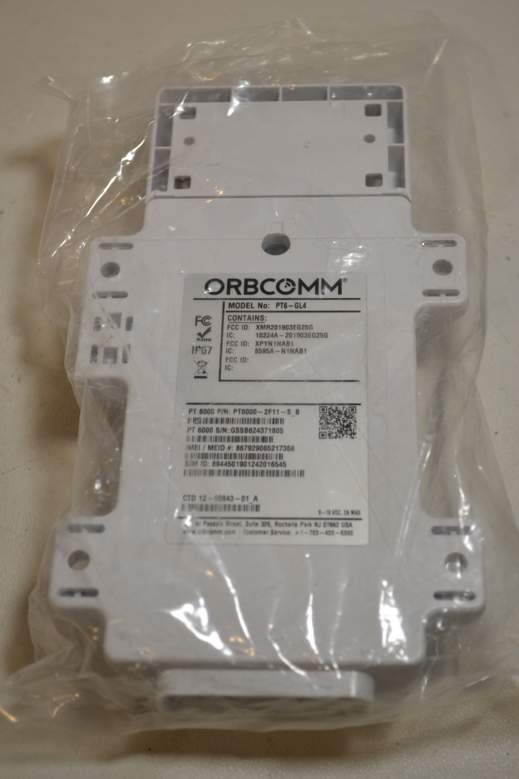 ORBCOMM Model: PT6-GL4 P/N: PT6000-2F11-S