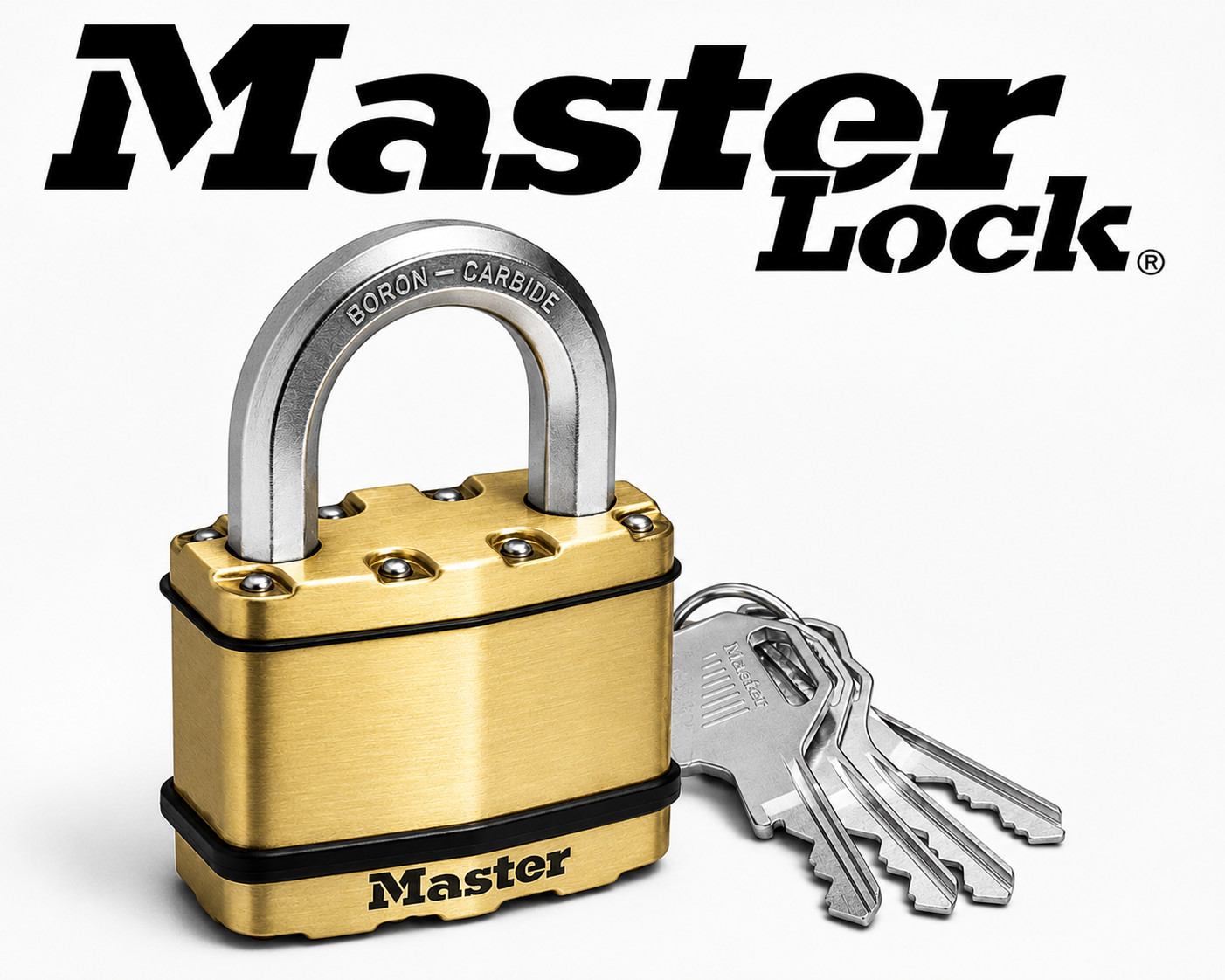 Master Lock M15BDAU - Padlock 64mm Excell Laminated Brass Cover (4 keys)