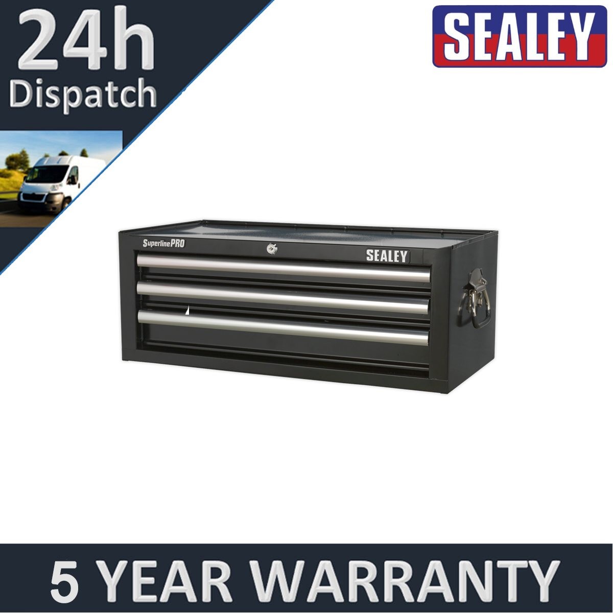 Sealey Superline PRO� Mid-Box Tool Chest 3 Drawer Black AP33339B