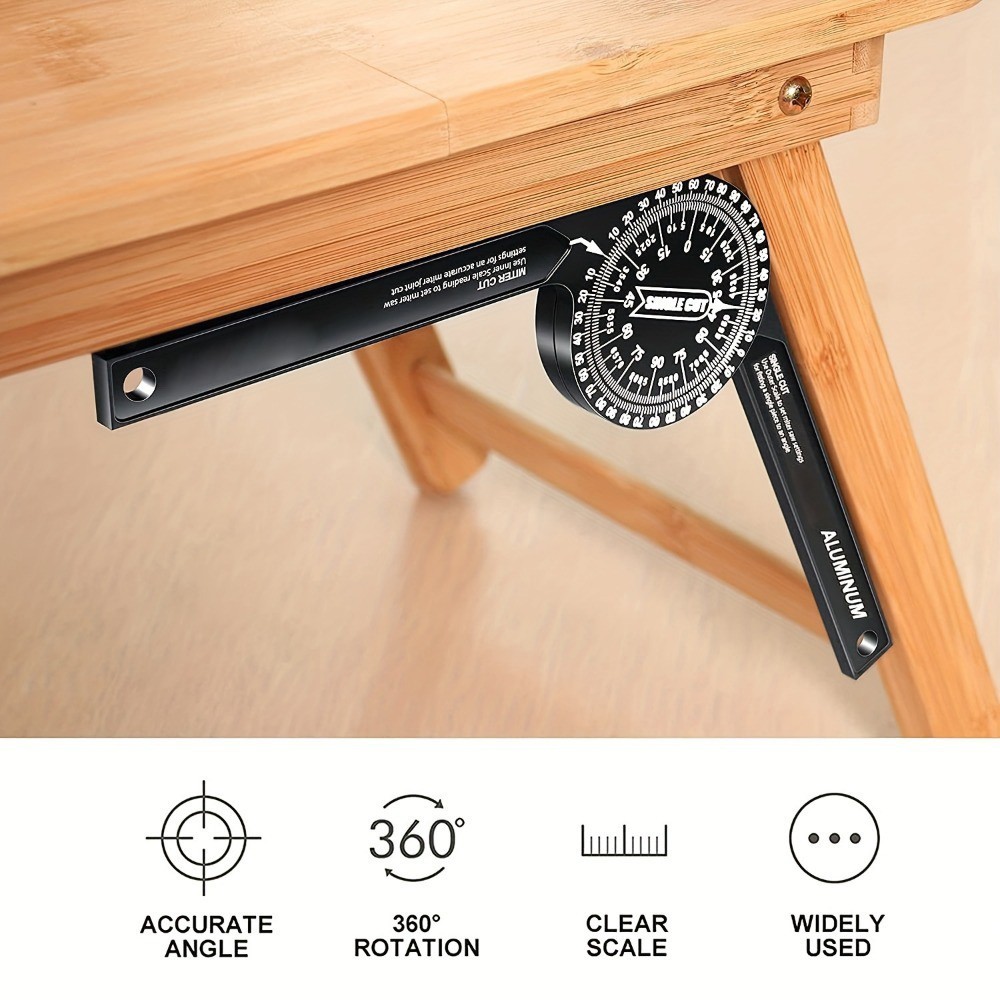 7" Aluminum Miter Saw Protractor, Rustproof Angle Finder Tool for Woodworking