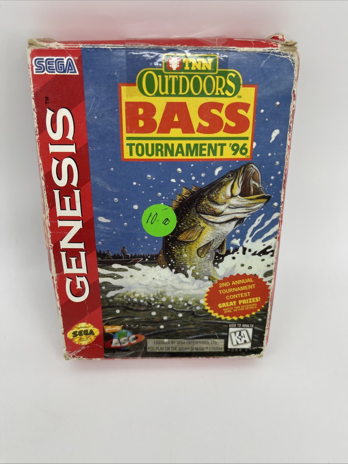 TNN Outdoors Bass Tournament '96(Sega Genesis, 1996) Complete in Box | Tested