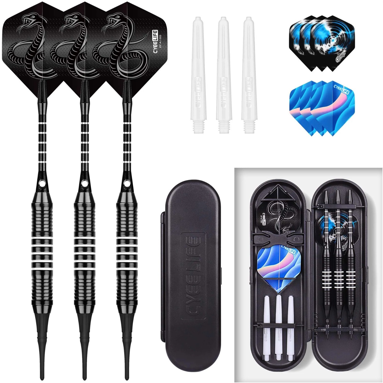 CyeeLife 18g Soft Tip Darts Set Professional Plastic Tip for Electronic Board