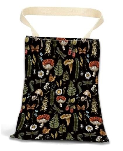 Hanging Car Trash Can - Boho Mushroom Design, Back Seat Cute Boho Mushroom