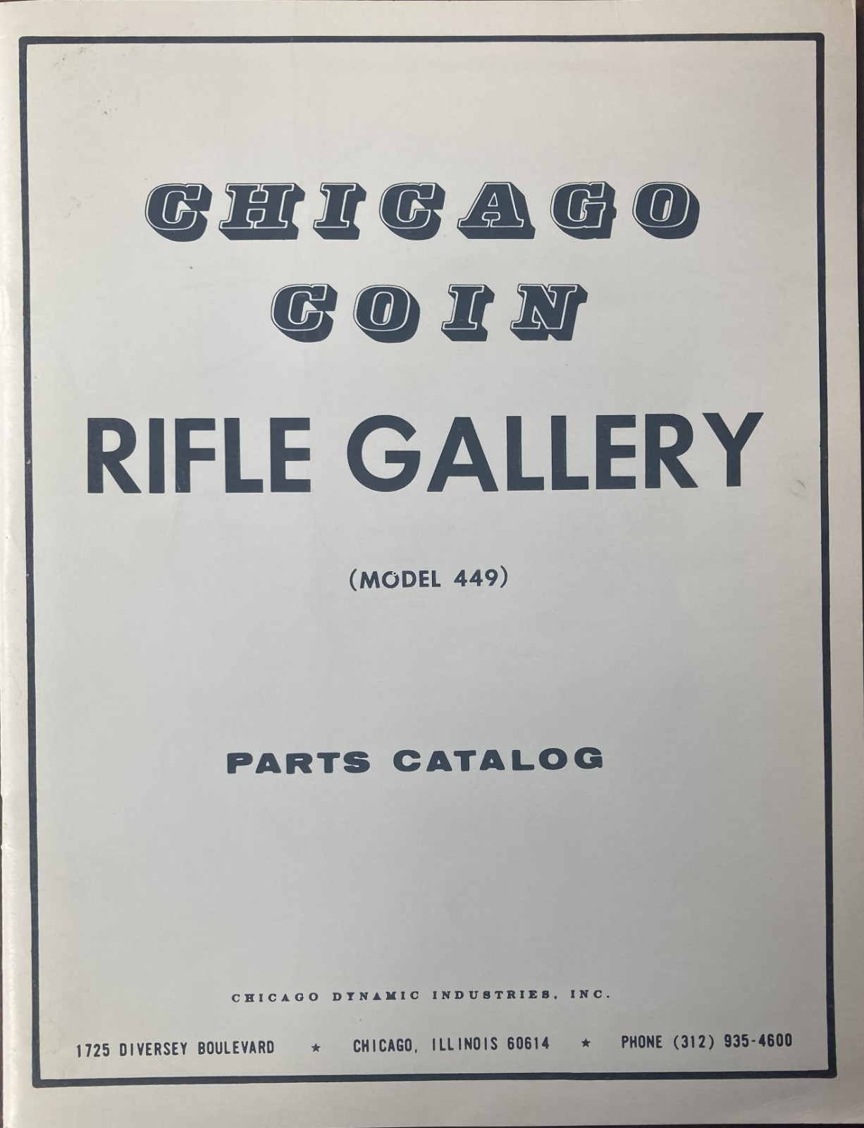 Chicago Coin Rifle Gallery Parts Catalog
