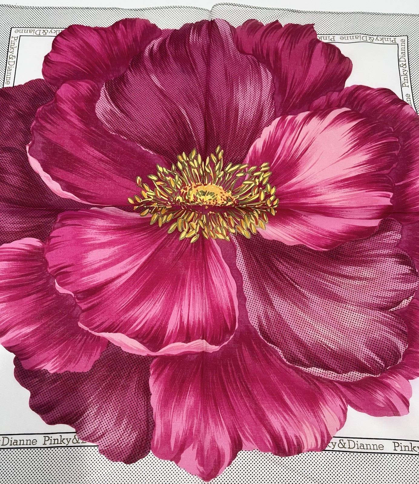 Handkerchief Vintage Women Pinky Mini Scarf Art Flower Pink Cotton Square 18”