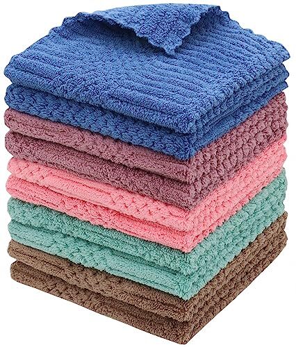 Microfiber Cleaning Cloth Lint Free Cleaning Rags 10 Pack Fast Drying Dish Rags