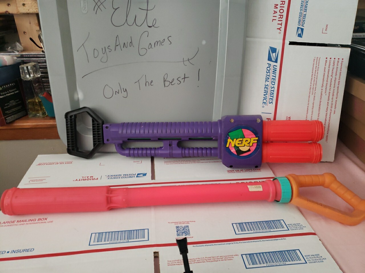Lot Of 2 vintage Kenner Nerf Bazooka water guns For Parts Rare 1991 T3#2