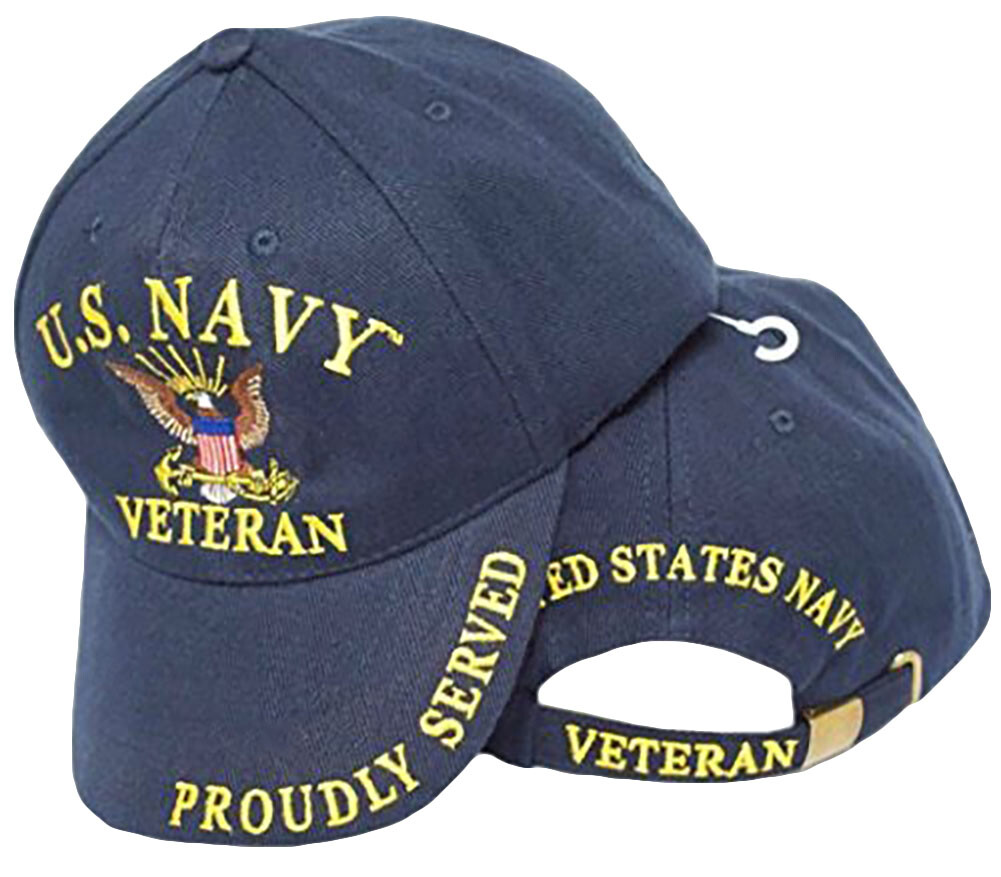 Navy Veteran Eagle Anchor Proudly Served Hat OFFICIALLY LICENSED BY THE US NAVY