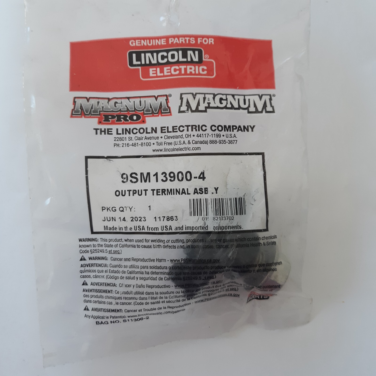 Lincoln Magnum Pro 9SM13900-4 Output Terminal Asbly