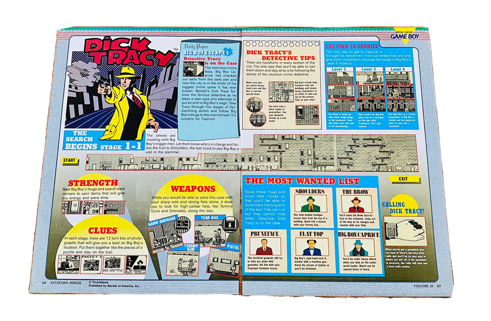 Game Boy Nintendo Power Magazine Dick Tracy Print Photo Review Rare