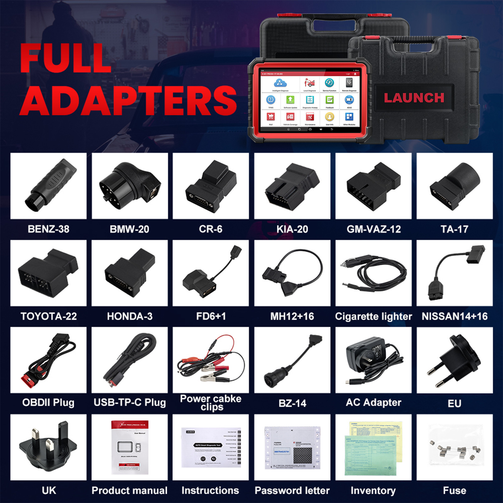 LAUNCH X431 PRO3S+ V5.0 Elite V+5.0 Bidirectional Diagnostic Scanner Key Coding