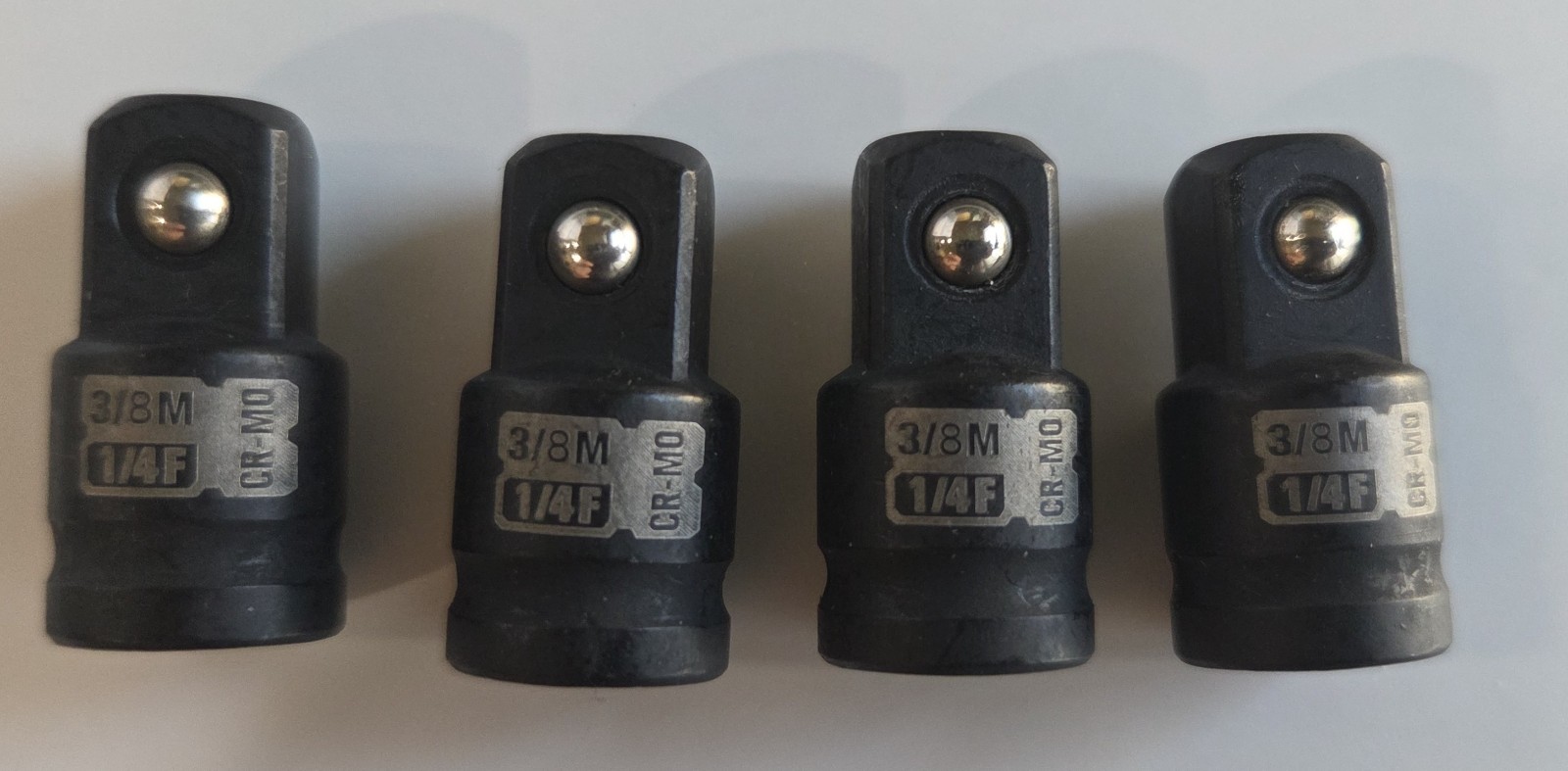 MTO 4-Piece 1/4" Female to 3/8" Male Impact Socket Adapter Set, BRAND NEW