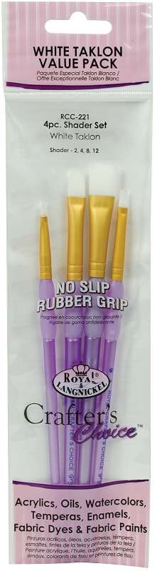 Crafter's Choice White Taklon Shader Brush Set 4/Pkg