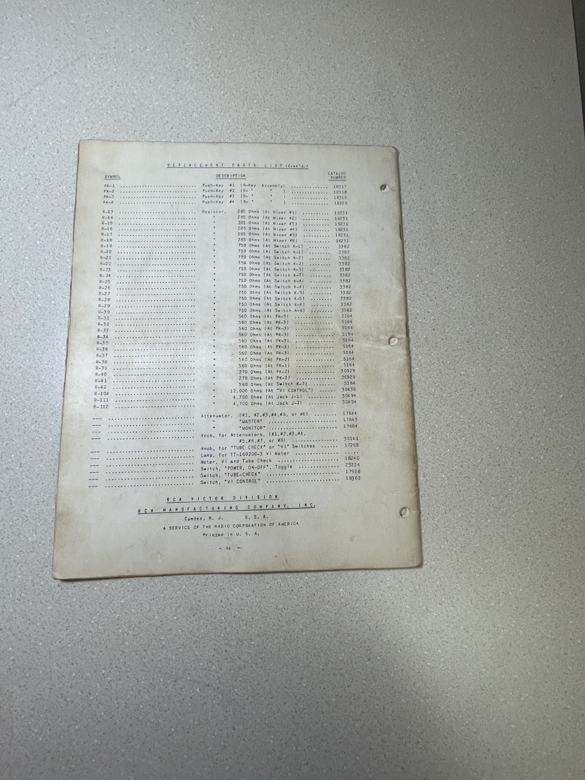 RCA 76-B Consolette Literature - Complete Schematic