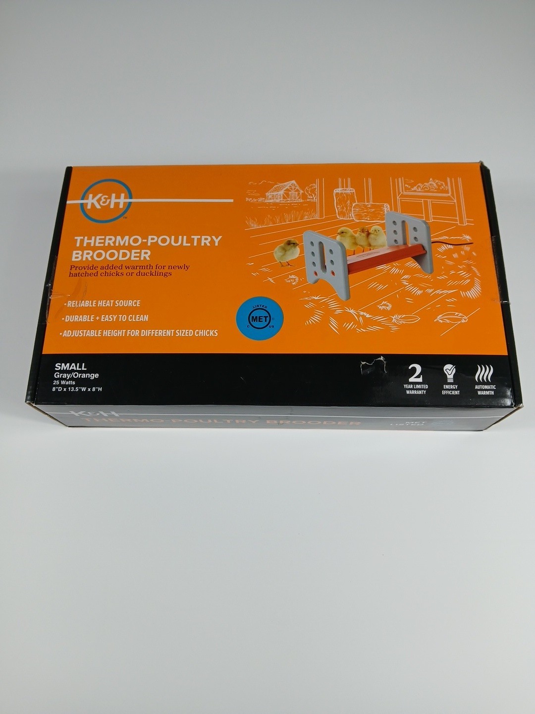 K&H Thermo Poultry Brooder - Adjustable Height Grey And Orange