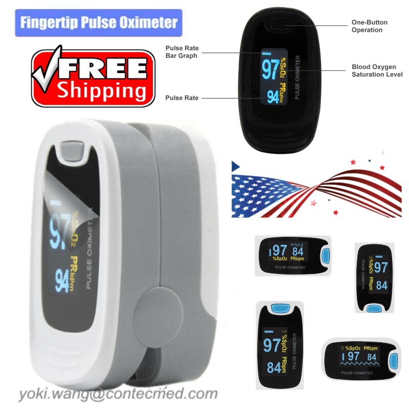 CONTEC Finger Tip Spo2 Oximeter Blood Oxygen PR OLED Digital O2 Meter 4 Modes