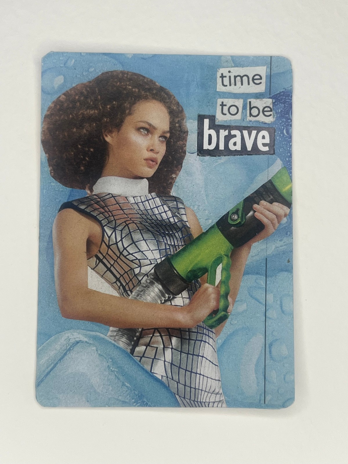 Time To Be Brave Encouragement Collage 2.5x3.5in Mini Art ACEO/ ATC Card