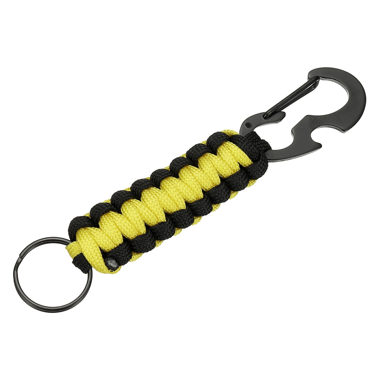 Paracord Keychains, Paracord Keychain with Bottle Opener, Yellow and Black