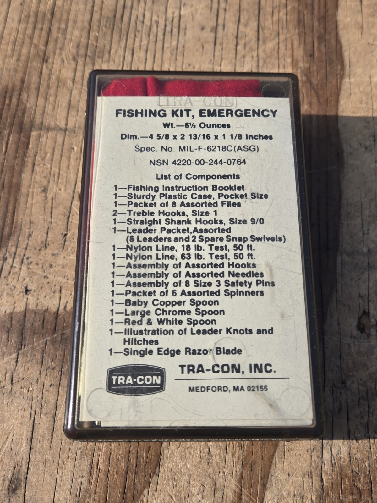 Vintage SEALED TRA-CON US Military Issue Emergency Fishing Kit FSCM 22835 USA